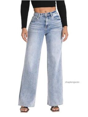 Wide Leg High Waisted Stretchy Baggy Denim Jeans